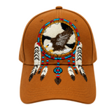 Chapeau d'aigle, casquette de boule, attrape-rêves, plumes, Art indien indien, Casquette