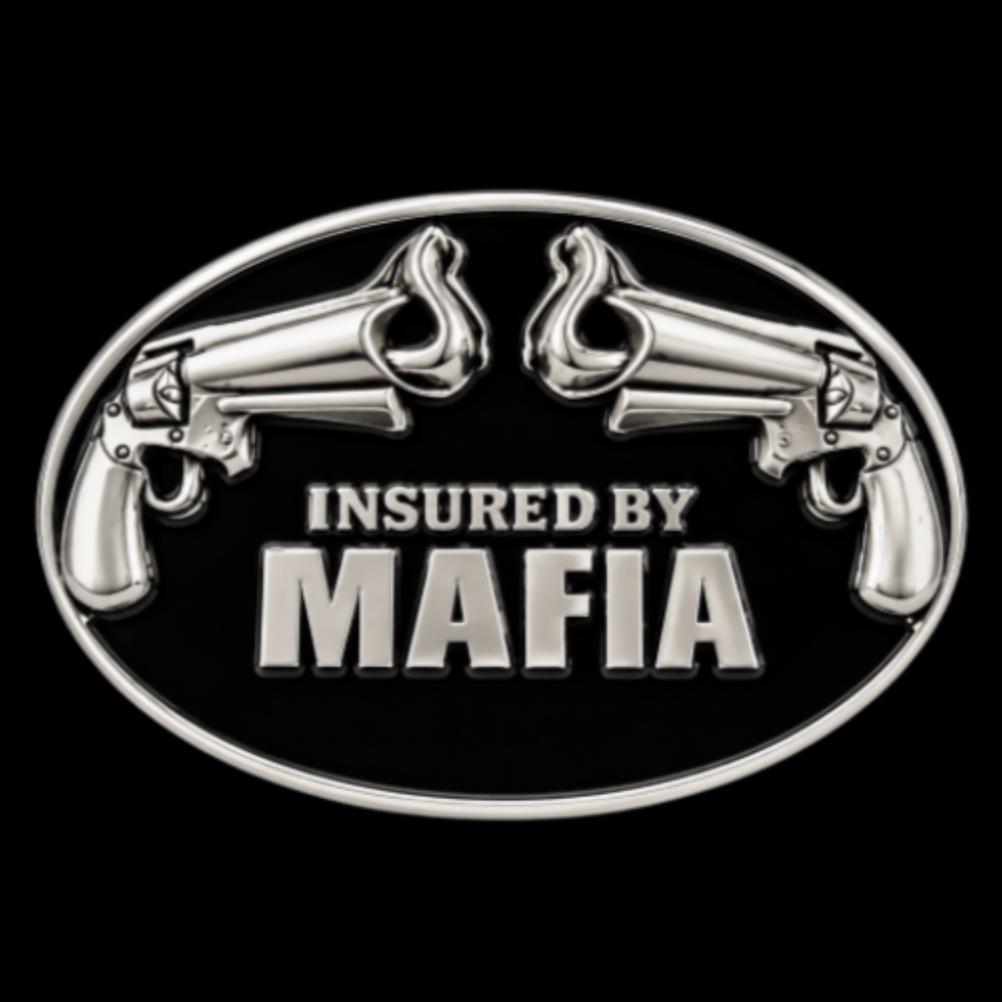 Boucle de ceinture assurée par la mafia du crime organisé Gun Ceinture et boucles de fête amusantes de la mafia