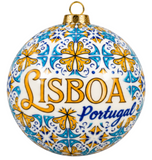 Traditional Portugal Lisboa Tiles Themed Christmas Double Sided Ornament