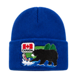 Blue Canada Canadian Flag Maple Leaf Brown Bear Ski Unisex Hat Beanie
