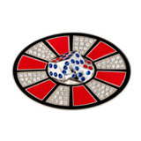Men Women's Metal Belt Buckle Lucky Dice Casino Bling Las Vegas Craps Buckles