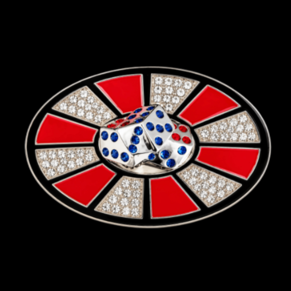 Men Women's Metal Belt Buckle Lucky Dice Casino Bling Las Vegas Craps Buckles