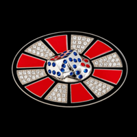 Men Women's Metal Belt Buckle Lucky Dice Casino Bling Las Vegas Craps Buckles