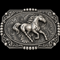 Boucle de ceinture fleur cheval Cowboy Cowgirl rouge Western haute qualité