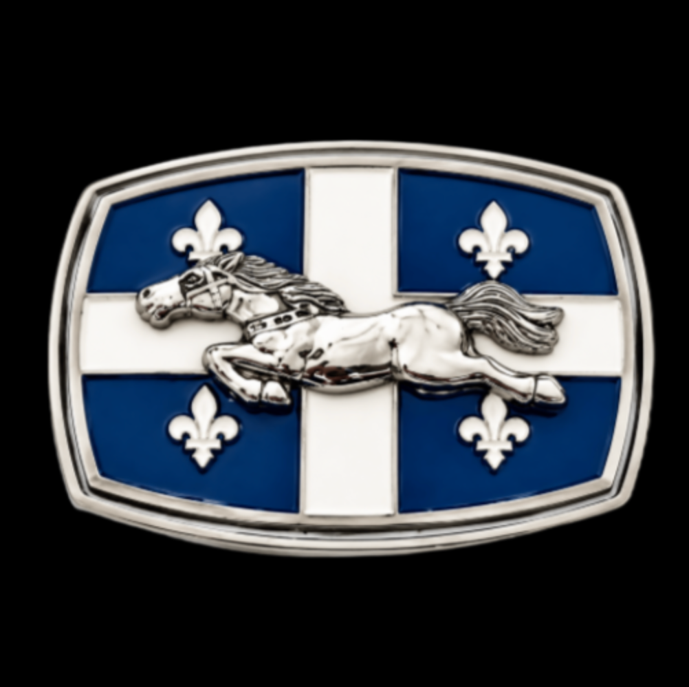 Boucle de ceinture drapeau du Québec Cheval Drapeau Québécois Fleur De Lys Drapeaux Boucles De Ceinture