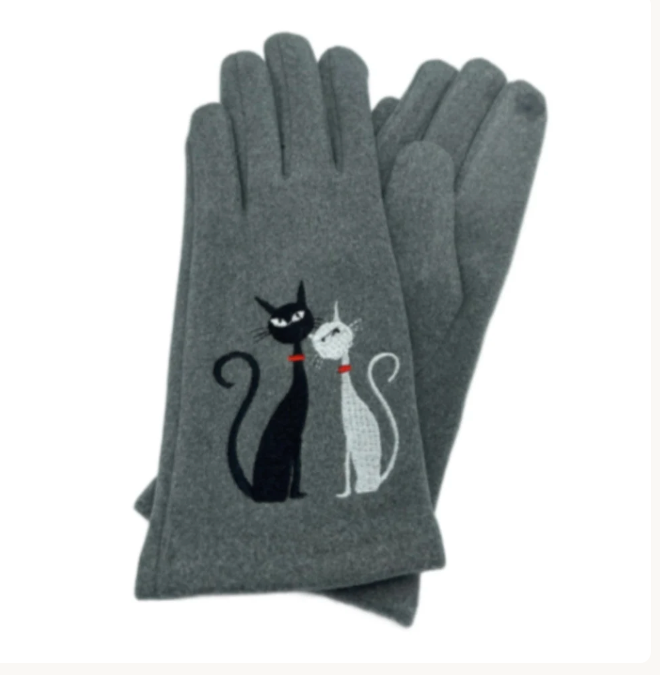 Women Winter Warm Fashion Gloves With Cats