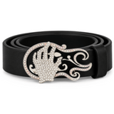 Rhinestone Hand Playing Electric Guitar Music Musical Belt Buckle Buckles