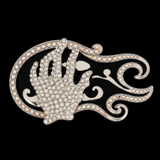Rhinestone Hand Playing Electric Guitar Music Musical Belt Buckle Buckles