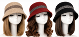 Women 100% Wool Cloche Bucket Hat Winter Beanie Hat Warm Cap