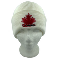 Ski Hat Beanie Hats Tuque Canada Canadian Maple Leaf White Unisex