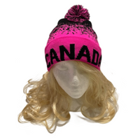 Canada Pink Neon Beanie Cap Plain Knit Ski Hat Cuff Winter Solid Warm Men Women