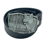 Washington State Wild Wolf Animal Trail Belt Buckle