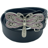 Boucle De Ceinture en strass rose libellule, boucle De Ceinture en forme d'insecte