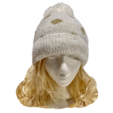 Women Fur Pom Pom Ball Knit Crochet Baggy Hat Beanie Ski Cap Winter
