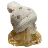 Women Fur Pom Pom Ball Knit Crochet Baggy Hat Beanie Ski Cap Winter