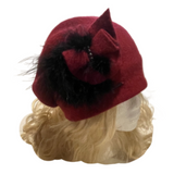 Bonnet en laine d'hiver GATSBY années 20 pour femme, bonnet cloche, seau, chapeau floral
