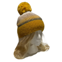 Femmes fourrure Pom Pom boule tricot Crochet Baggy Bobble chapeau bonnet casquette de Ski hiver