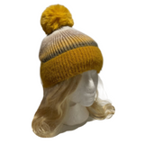 Femmes fourrure Pom Pom boule tricot Crochet Baggy Bobble chapeau bonnet casquette de Ski hiver