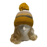 Femmes fourrure Pom Pom boule tricot Crochet Baggy Bobble chapeau bonnet casquette de Ski hiver