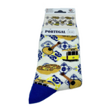 Portugal Souvenir Portuguese Print Socks Natas Fado Yellow Tram Unisex Gift