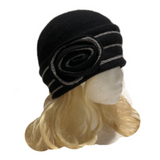 Cloche d'hiver à fleurs 100 % laine Gatsby pour femme