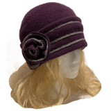 Béret Gatsby en laine 100 % pour femme, style cloche, style années 1920