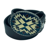 Blue Aztec Design Native Amerindian Metal Unisex Men’s Belt Buckle