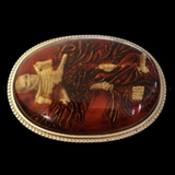 Skeleton Belt Buckle Cemetery Coffin Macabre Spooky Scary Party