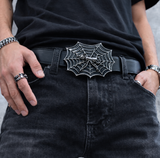 Western Style 3D Skull Spider Spiderweb Belt Buckle Belts Buckles