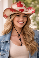 Chapeau de cowboy unisexe avec drapeau canadien et feuille d'érable