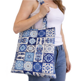Traditional Portuguese Azulejos Tiles Themed Reusable Tote Bag