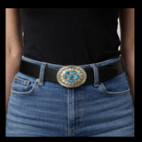 Native Art Hippie Blue Stones Americas Aztec Cinturón Hebilla Hebillas