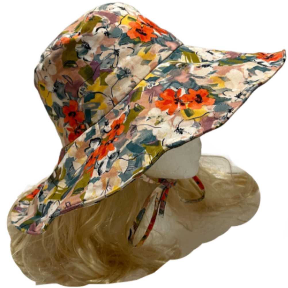 Sombrero para el sol de ala ancha con protección UV para mujer, sombreros de pescador plegables florales de verano