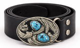 Turquoise Blue Stone Aztec Maya Native Art Belt Buckle Buckles