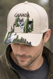 Canada Howling Wolf Embroidered Baseball Ball Cap Hat