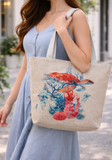 Bolso de mano con cremallera de gran capacidad, bolso de viaje para compras, bolsos florales para la playa