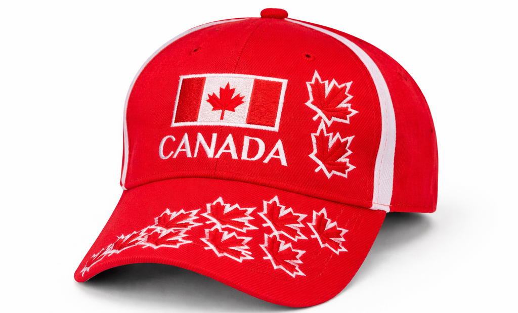 Red Canada Flag Baseball Ball Hat Cap Maple Leaves Casquette