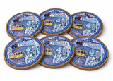 Traditional Imagery Porto Portugal Cityscape Coaster Set of 6 Piece Collection