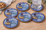 Traditional Imagery Porto Portugal Cityscape Coaster Set of 6 Piece Collection