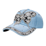 Rhinestone Butterfly Baseball Cap Girls Women Hip Sun Hat New Fashion