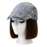 Unisex Denim Newsboy Floral Print Summer Cabbie Women's Hat