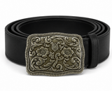 Western Belt Buckle Cowboy Cowgirl Rancher Vintage Fashion Flowers
