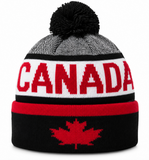 Pom Pom Beanie Hat Canada Canadian Winter Hats Red Maple Leaf Knitted