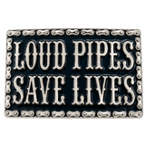 Loud Pipes Save Lives Motorcycle Chain Belt Buckle