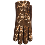Guantes de invierno con pantalla táctil bordados para mujer, cálidos y modernos calentadores de manos