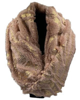 Infinity Plush Gold Sequin Scarf Faux Fur New Soft O/S Women's - Cool Belt Buckles Shop - Buckles.Biz