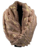 Infinity Plush Gold Sequin Scarf Faux Fur New Soft O/S Women's - Cool Belt Buckles Shop - Buckles.Biz