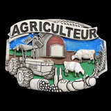 Agriculture Belt Buckle French Farm Agriculteur - Buckles.Biz