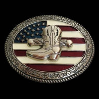 Hebillas de hebilla de cinturón occidental con bandera de EE. UU.