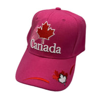 Baseball Cap Hat Canada Maple Leaf Embroidered Pink Hats Caps - Buckles.Biz